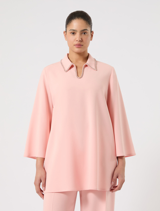Embroidered cady tunic - PINK - Marina Rinaldi - 3