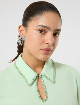 Embroidered cady tunic - PASTEL GREEN - Marina Rinaldi - 5