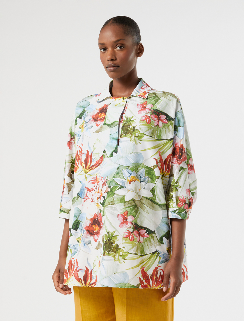 Cotton poplin tunic - WHITE - Marina Rinaldi - 3