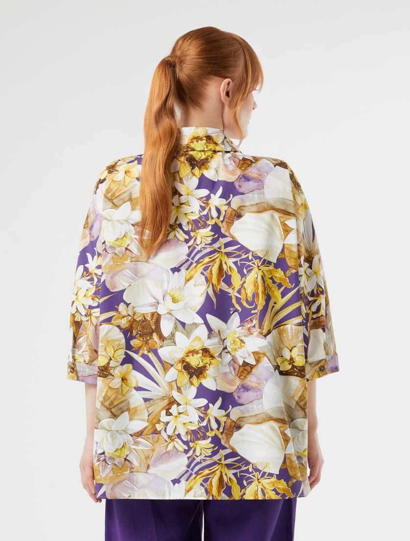 Cotton poplin tunic - PURPLE - Marina Rinaldi - 4