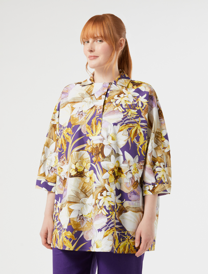 Cotton poplin tunic - PURPLE - Marina Rinaldi - 3