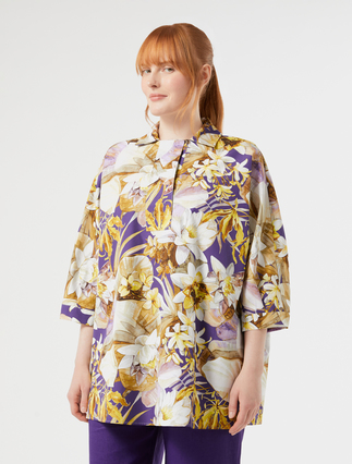 Cotton poplin tunic - PURPLE - Marina Rinaldi - 3
