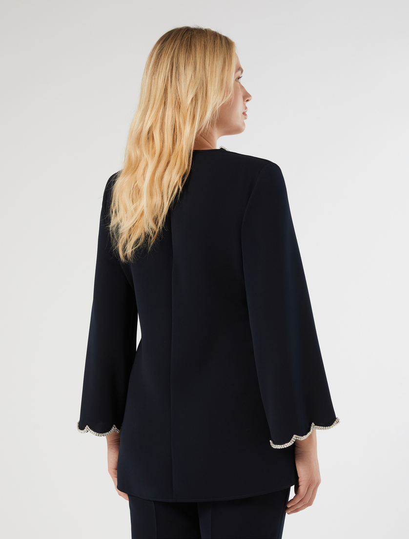 Embroidered cady tunic - MIDNIGHTBLUE - Marina Rinaldi - 4