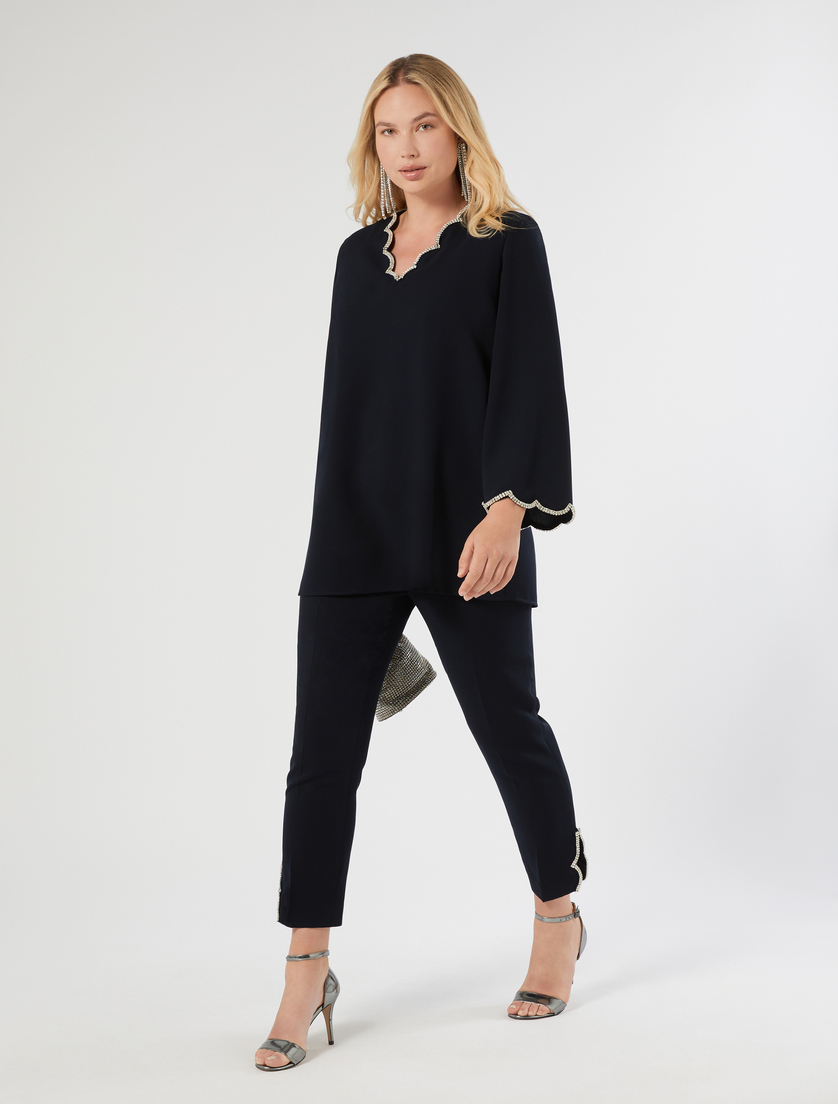 Embroidered cady tunic - Marina Rinaldi
