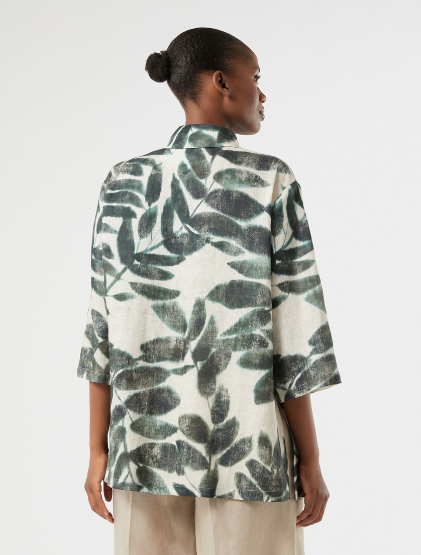 Linen canvas tunic - OLIVE GREEN - Marina Rinaldi - 4