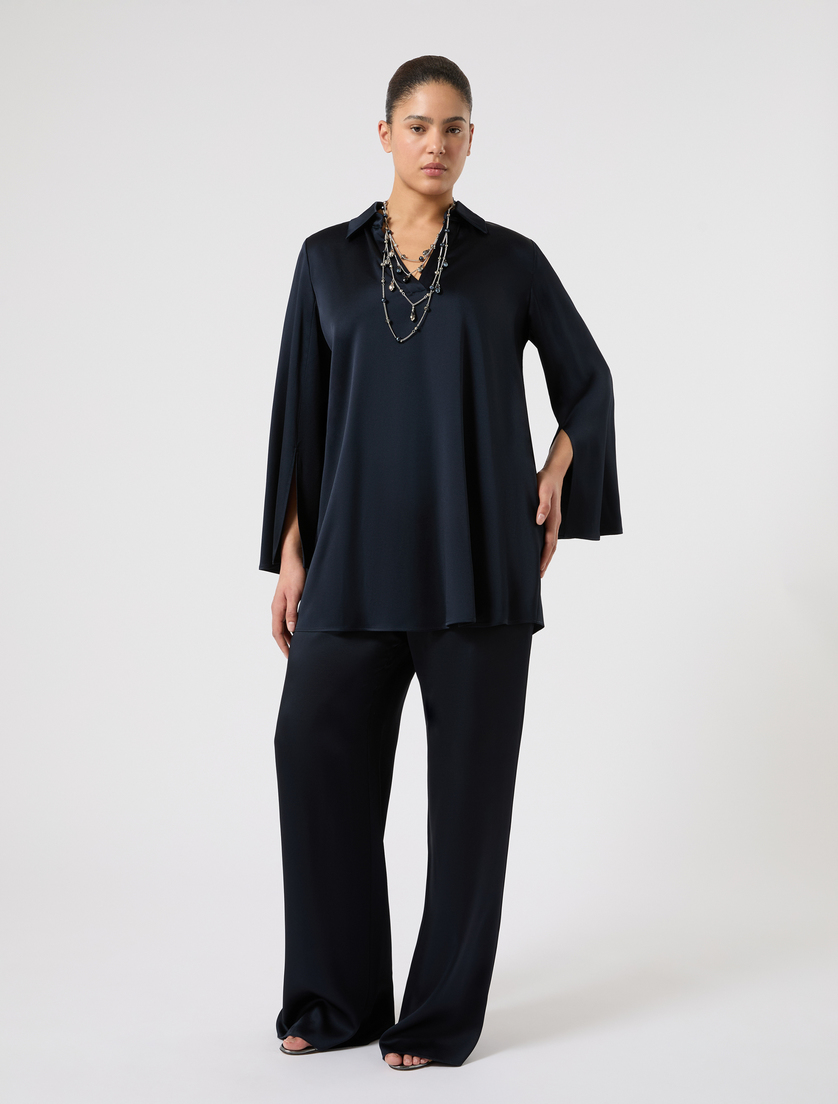 Crepe envers satin tunic - MIDNIGHTBLUE - Marina Rinaldi - 2