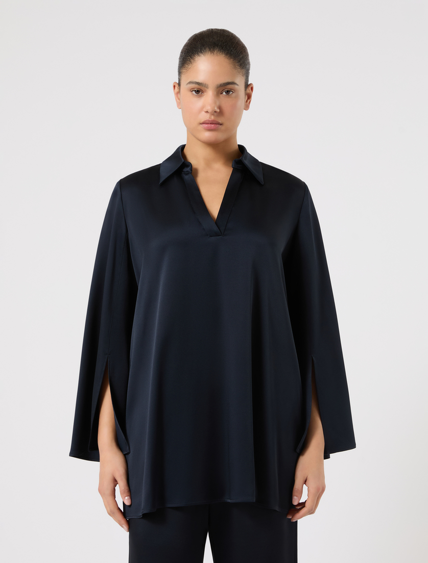 Crepe envers satin tunic - MIDNIGHTBLUE - Marina Rinaldi - 3