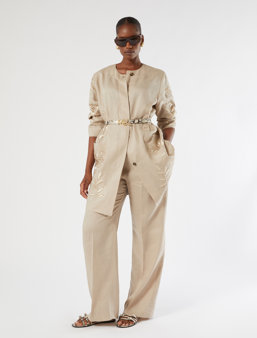 Casacca in tela di lino con ricamo - Marina Rinaldi