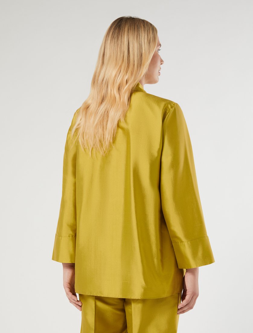 Silk shantung tunic - OLIVE GREEN - Marina Rinaldi - 4