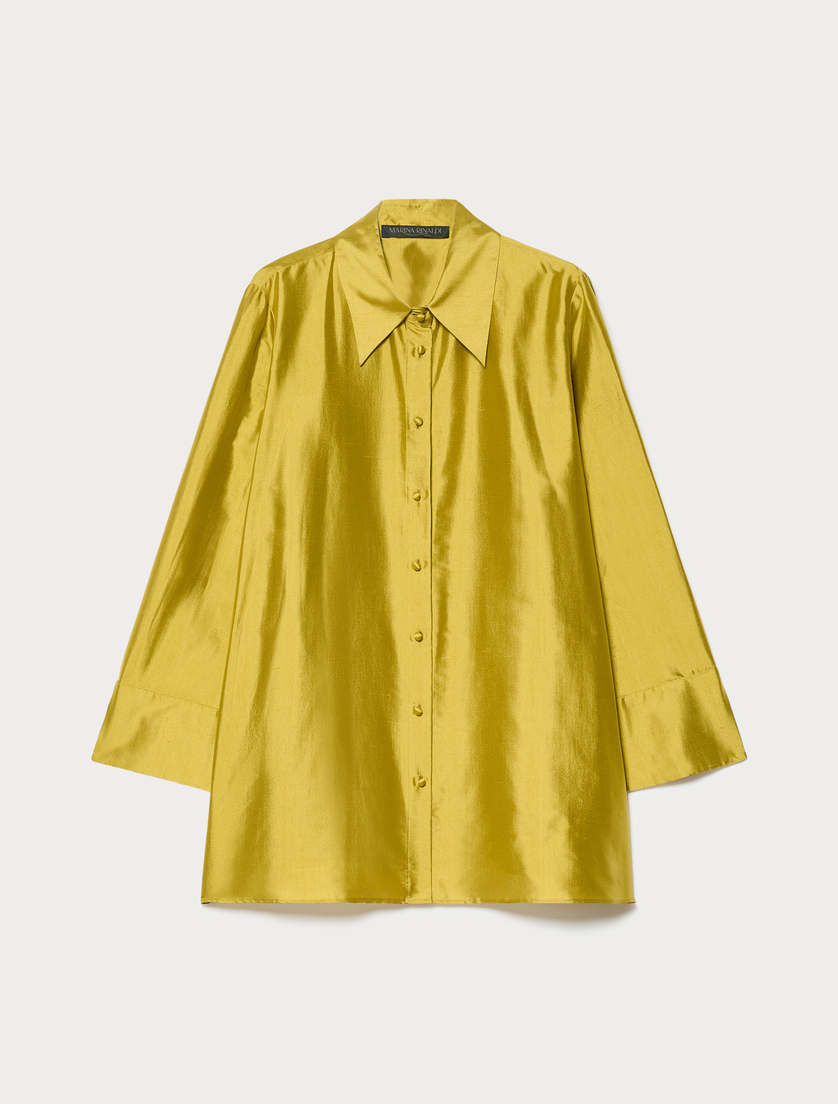 Silk shantung tunic - OLIVE GREEN - Marina Rinaldi
