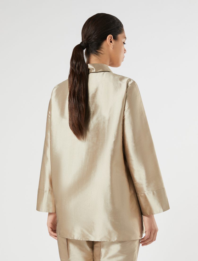 Silk shantung tunic - HAZELNUT BROWN - Marina Rinaldi - 4