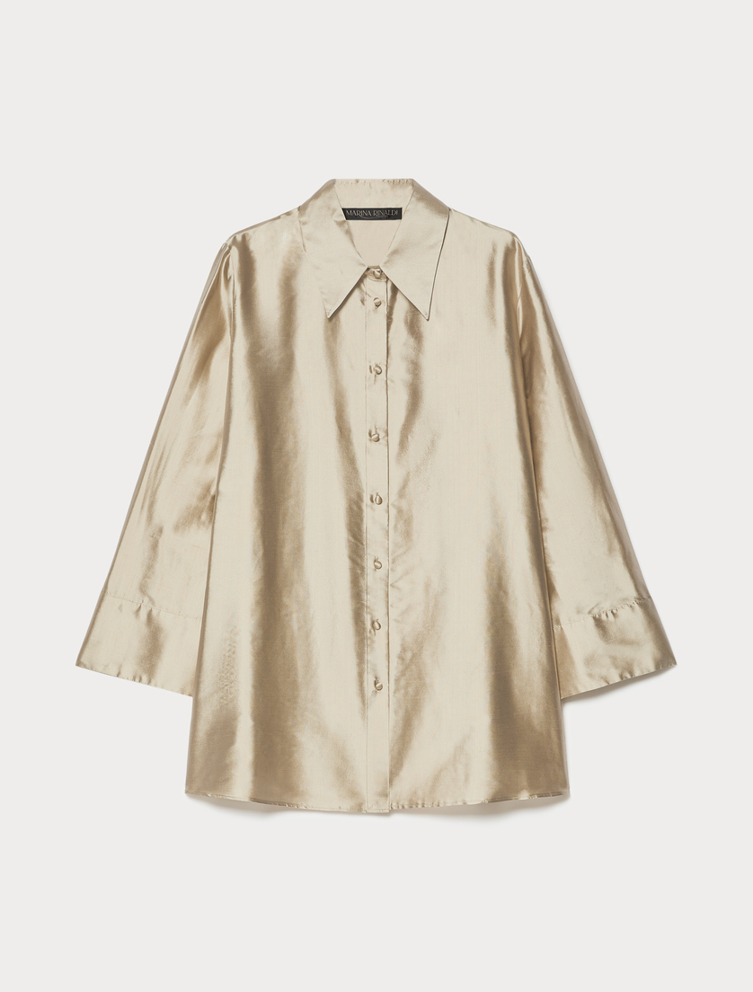 Silk shantung tunic - HAZELNUT BROWN - Marina Rinaldi