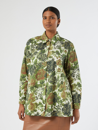 Printed poplin shirt - IVORY - Marina Rinaldi - 3