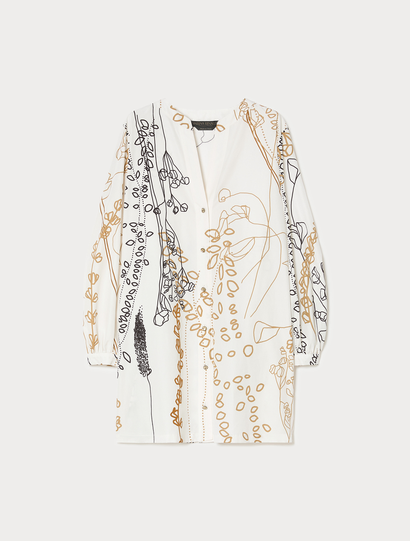 Cotton poplin tunic - WHITE - Marina Rinaldi