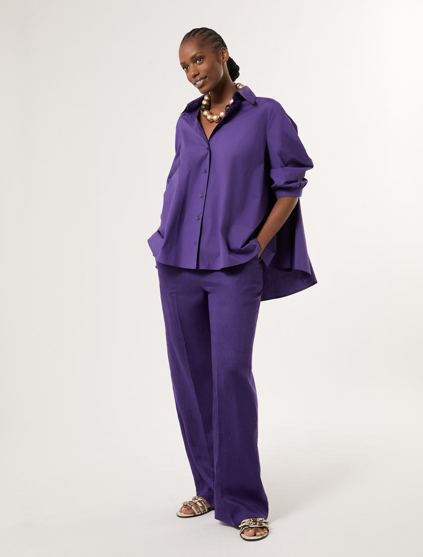 Cotton poplin tunic - PURPLE - Marina Rinaldi - 2