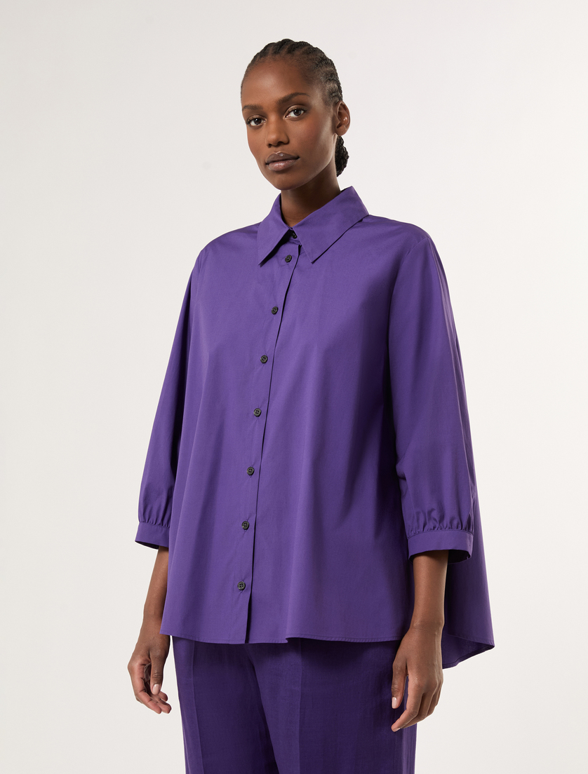 Cotton poplin tunic - PURPLE - Marina Rinaldi - 3