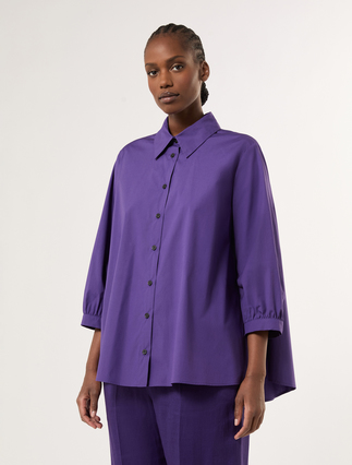 Cotton poplin tunic - PURPLE - Marina Rinaldi - 3