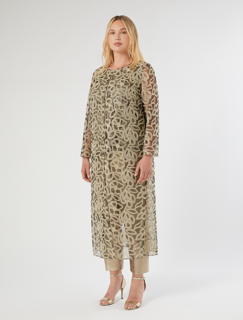 Embroidered tulle tunic - BLACK - Marina Rinaldi - 3