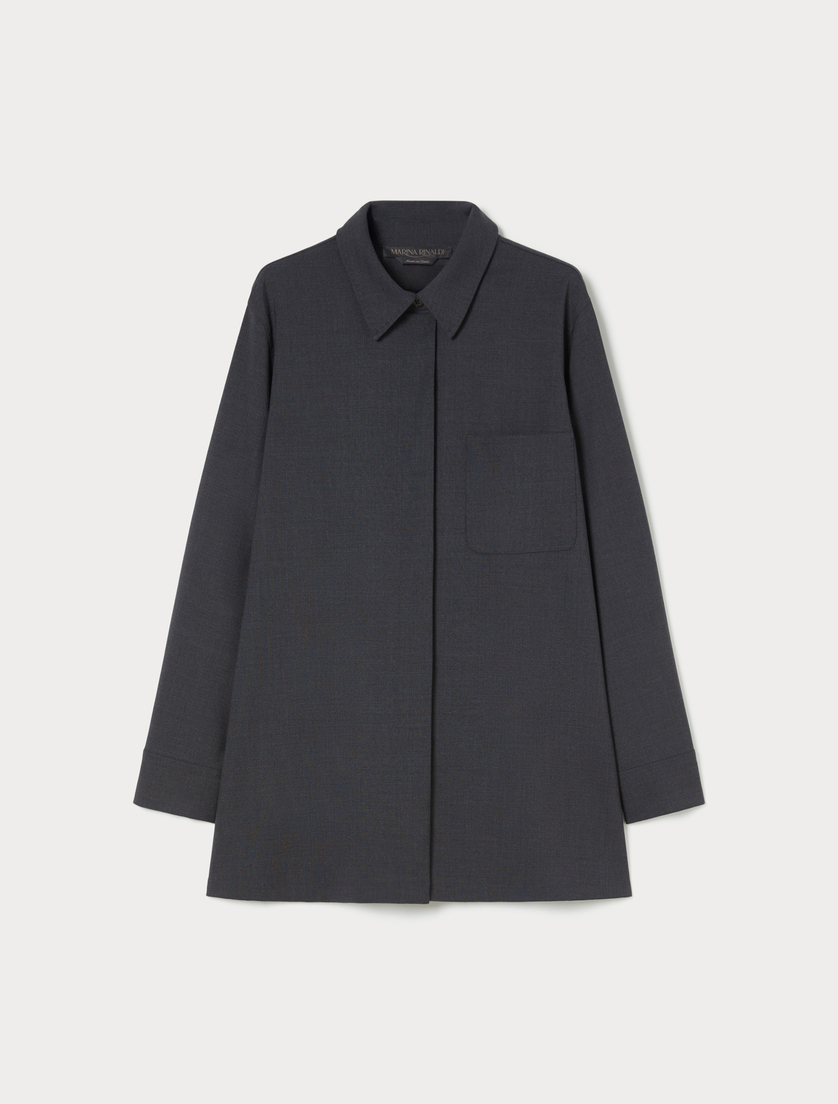 Pure woollen cloth tunic - DARK GREY - Marina Rinaldi