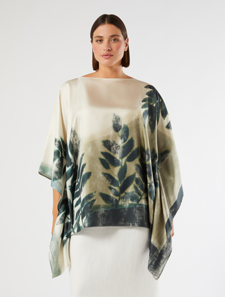 Silk twill tunic - OLIVE GREEN - Marina Rinaldi - 3