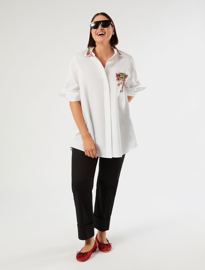 Chemisier en popeline avec broderie - Marina Rinaldi