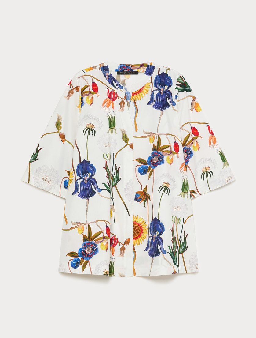 Cotton poplin tunic - WHITE - Marina Rinaldi