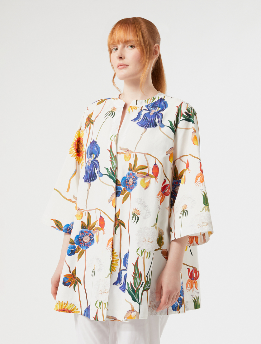 Cotton poplin tunic - WHITE - Marina Rinaldi - 3