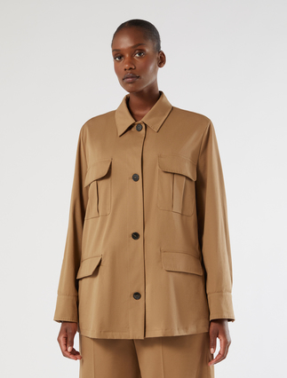 Cotton gabardine tunic - BEIGE SHADED