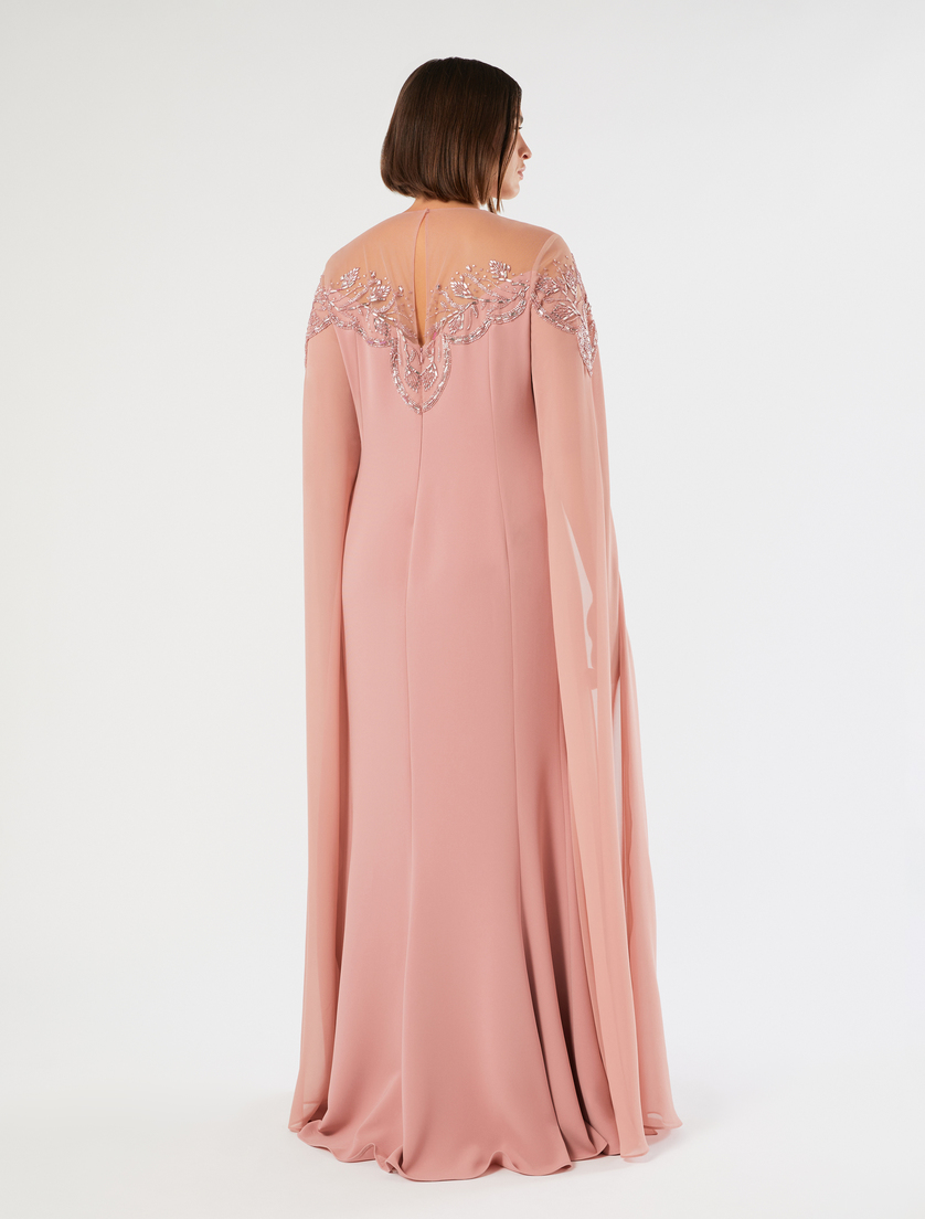 Embroidered cady and tulle dress - ANTIQUE ROSE - Marina Rinaldi - 4
