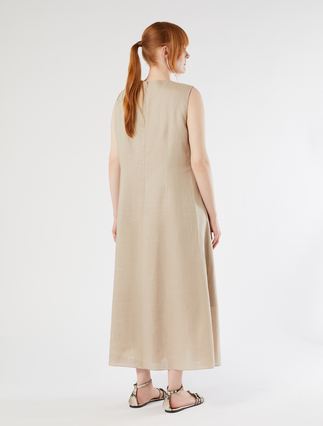 Embroidered linen dress - BEIGE - Marina Rinaldi - 4