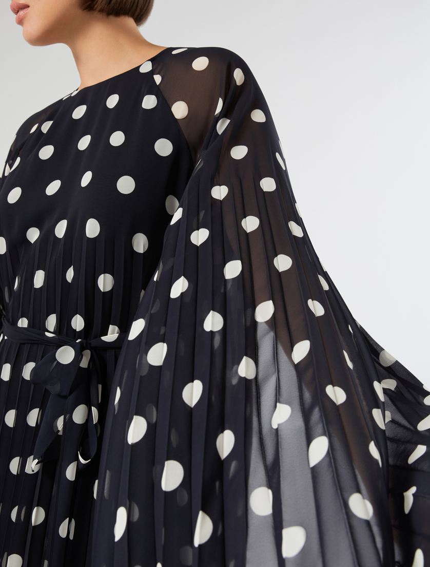 Polka dot georgette dress - ULTRAMARINE - Marina Rinaldi - 5
