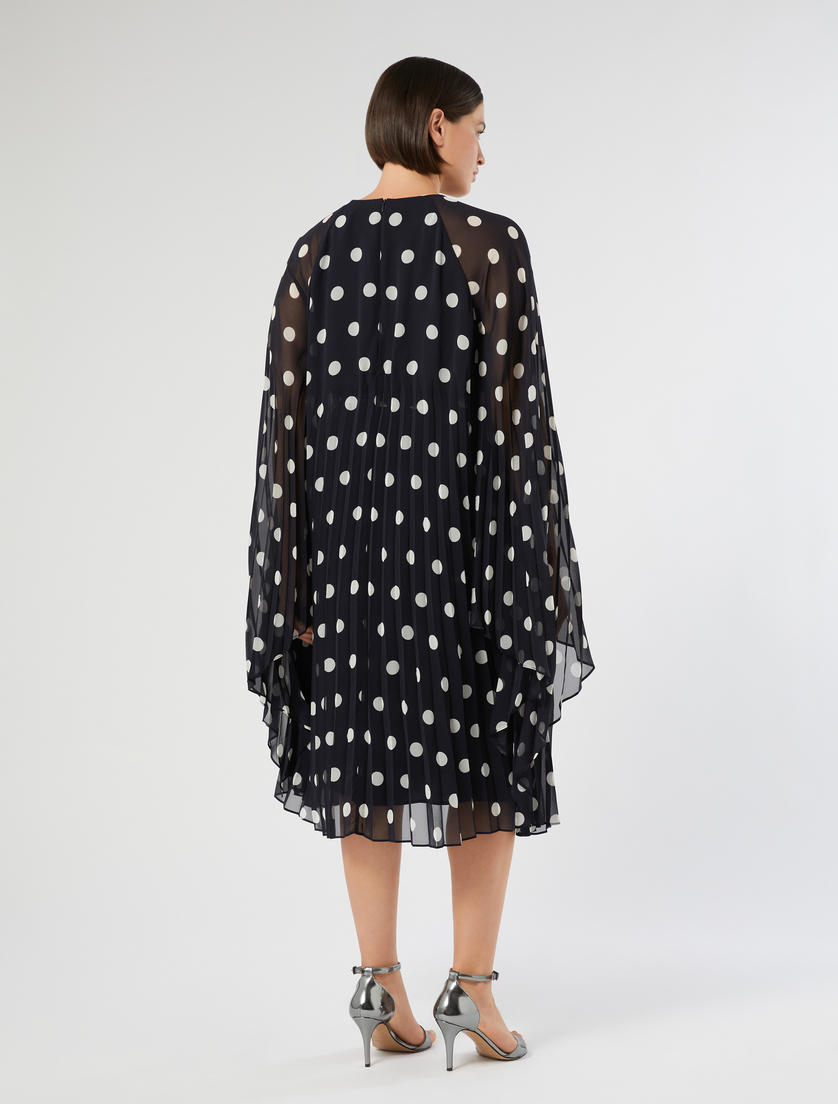 Polka dot georgette dress - ULTRAMARINE - Marina Rinaldi - 4