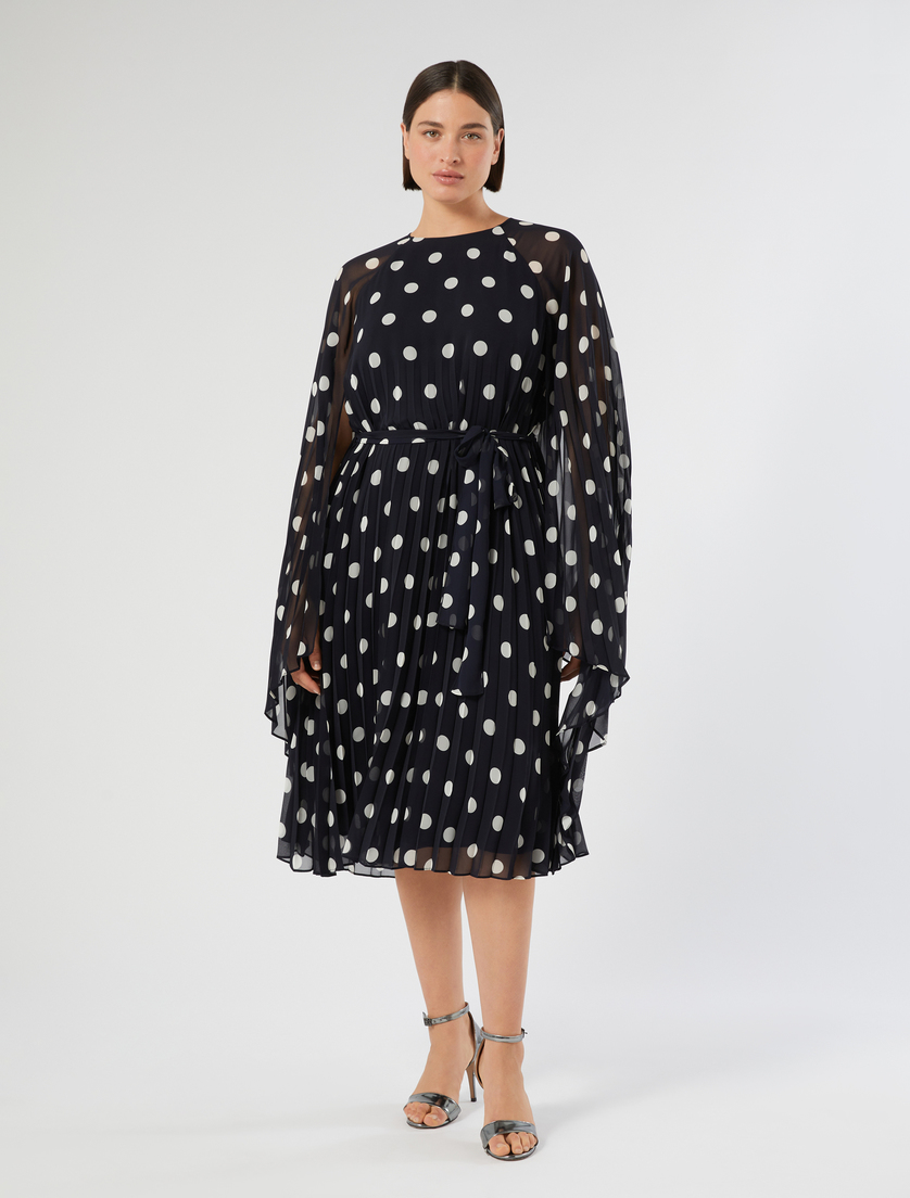 Polka dot georgette dress - ULTRAMARINE - Marina Rinaldi - 3