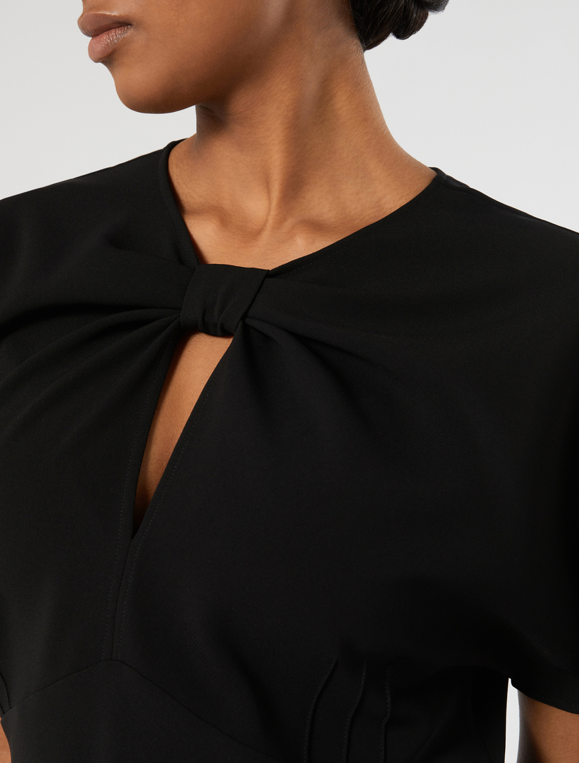 Kleid aus Cady - SCHWARZ - Marina Rinaldi - 5