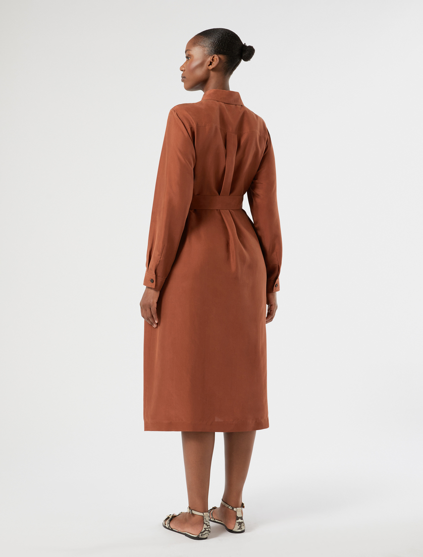 Silk Habotai shirt dress - AMBER - Marina Rinaldi - 4