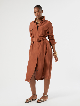 Silk Habotai shirt dress - Marina Rinaldi
