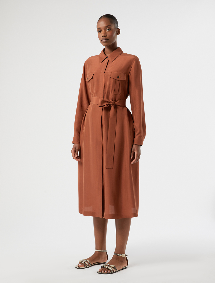 Silk Habotai shirt dress - AMBER - Marina Rinaldi - 3