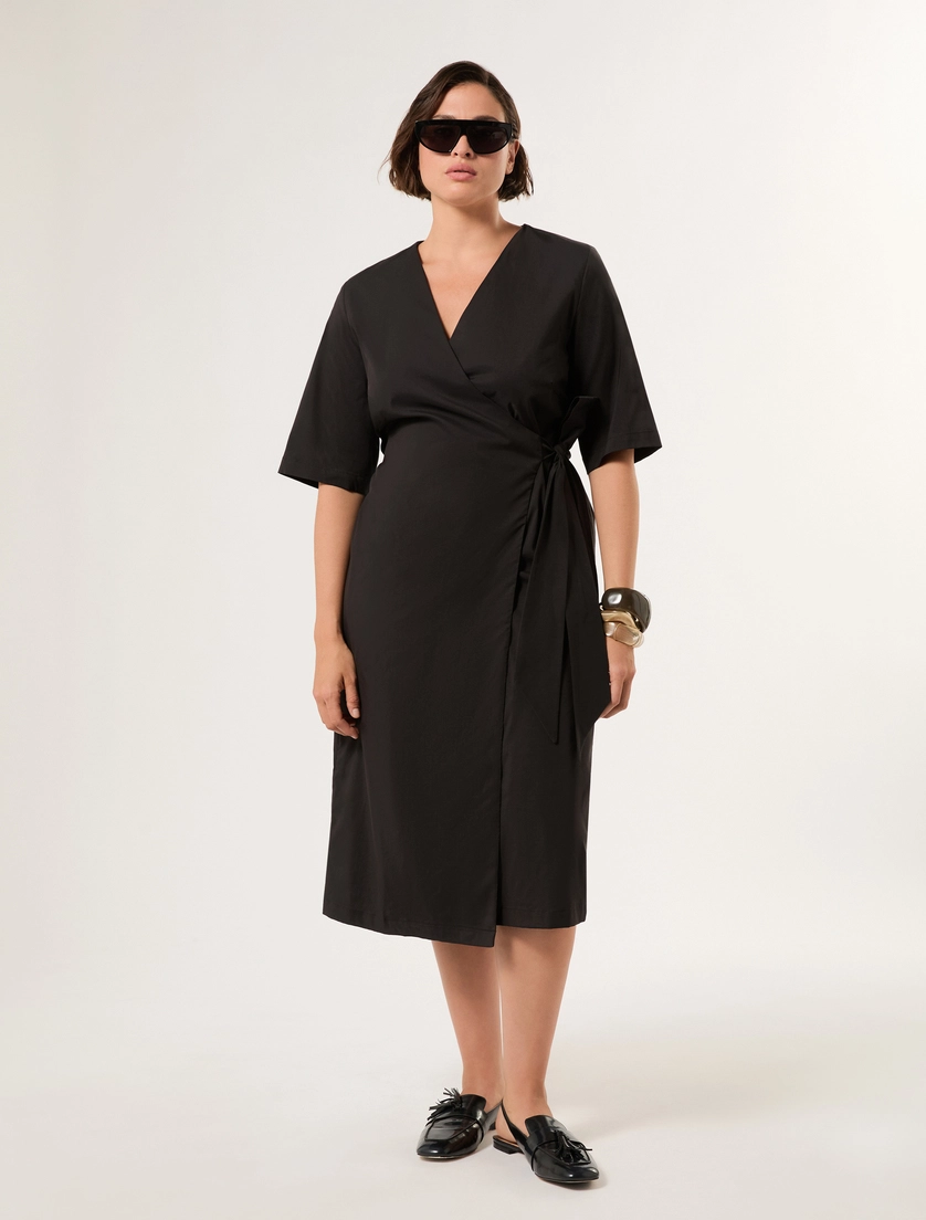 Cotton poplin dress - BLACK - Marina Rinaldi - 2