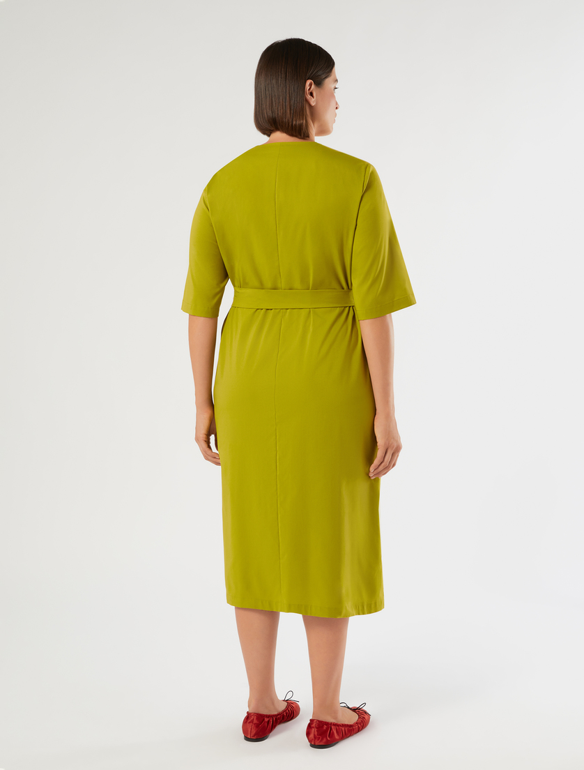Cotton poplin dress - OLIVE GREEN - Marina Rinaldi - 4