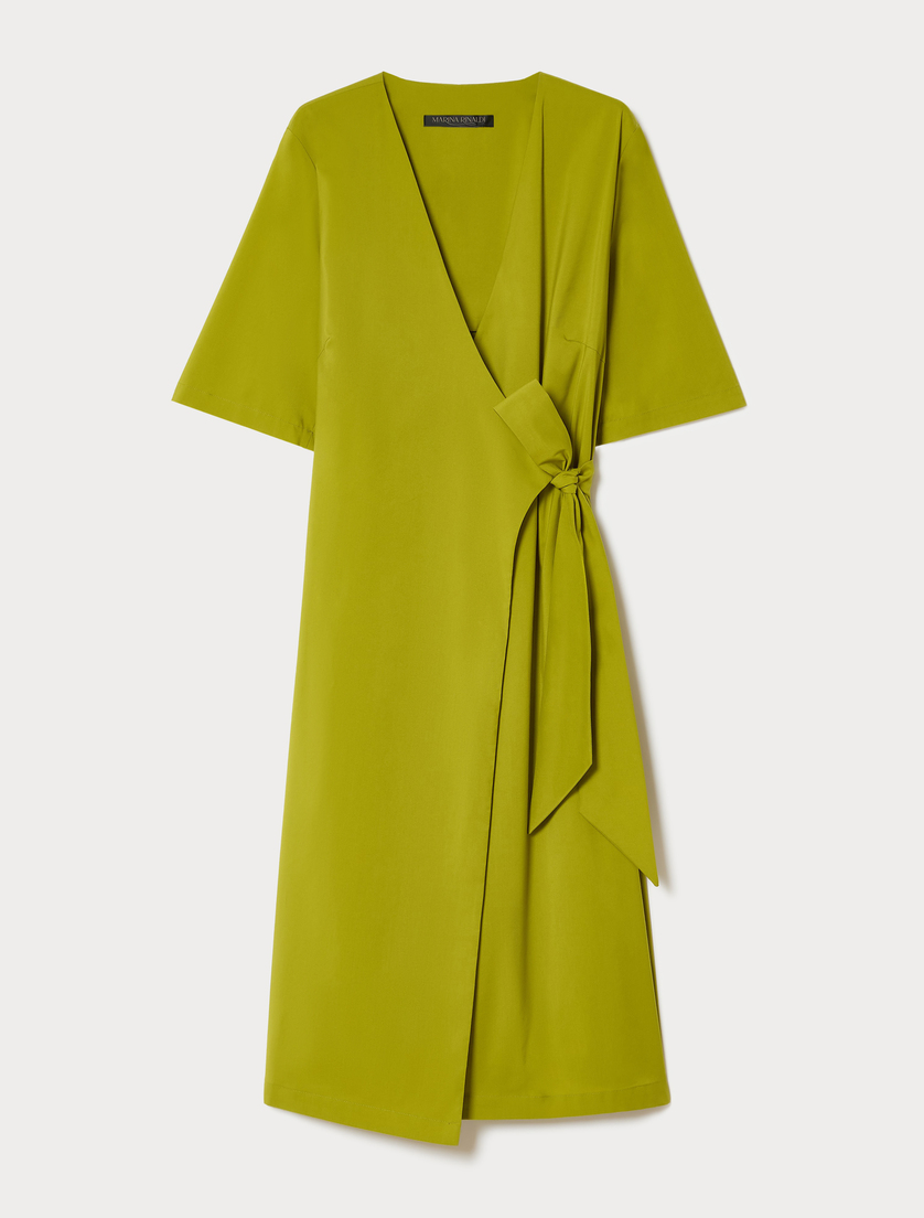 Cotton poplin dress - OLIVE GREEN - Marina Rinaldi