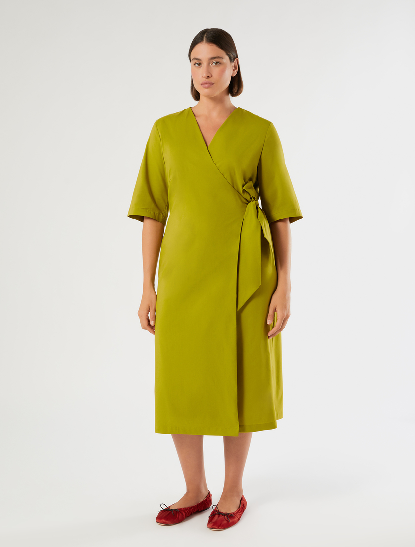 Cotton poplin dress - OLIVE GREEN - Marina Rinaldi - 3