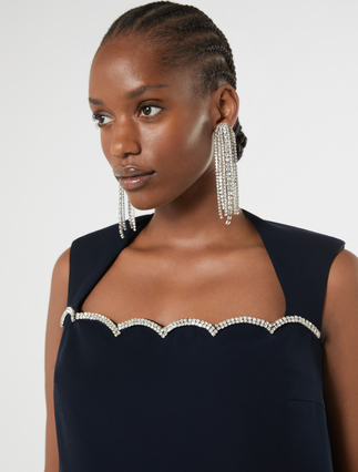 Embroidered cady dress - MIDNIGHTBLUE - Marina Rinaldi - 5
