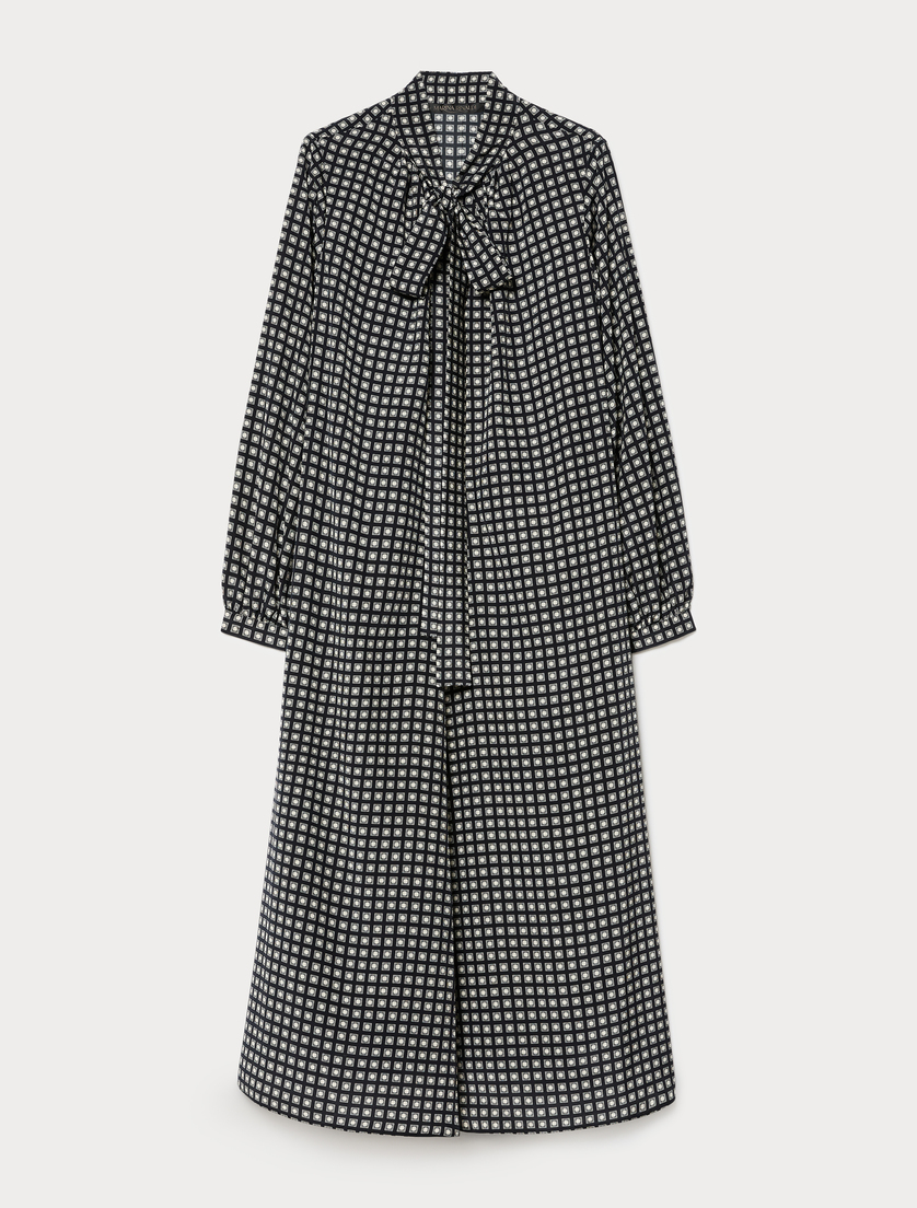 Silk crepe de chine dress - MIDNIGHTBLUE - Marina Rinaldi