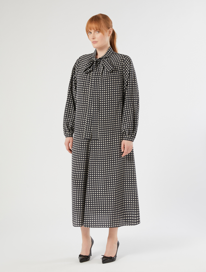 Silk crepe de chine dress - MIDNIGHTBLUE - Marina Rinaldi - 3