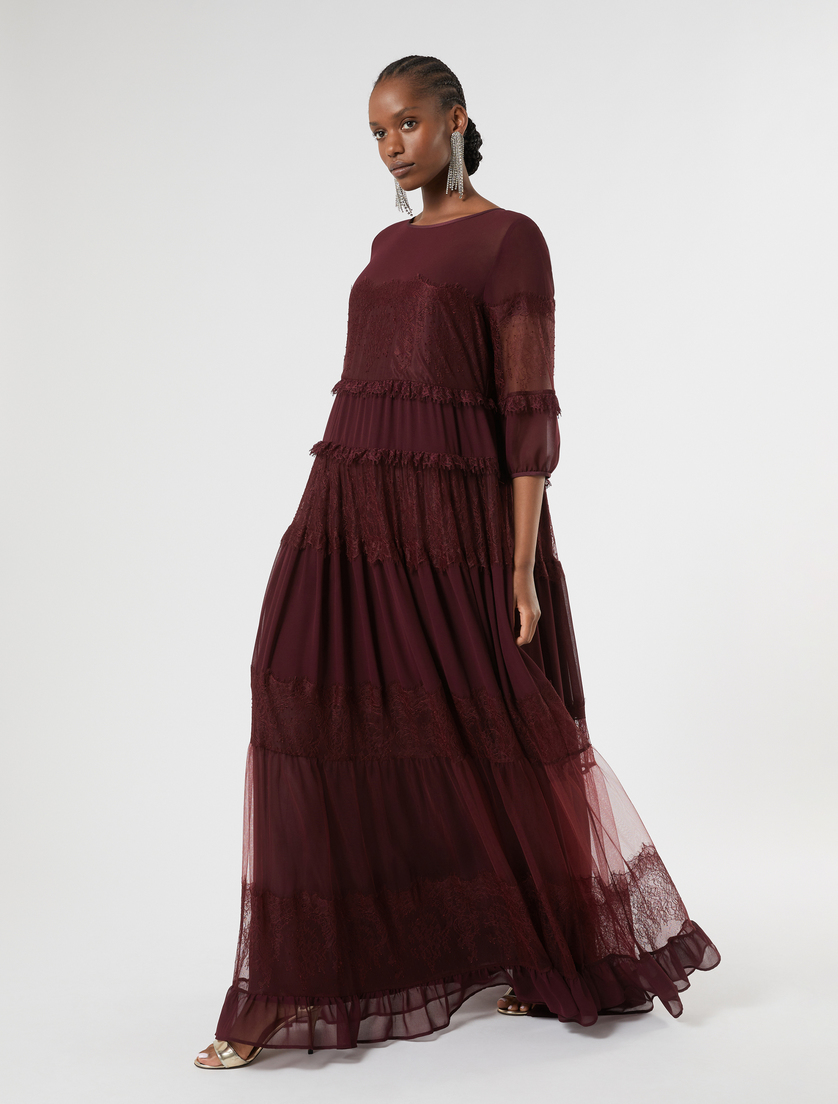 Georgette and lace dress - Marina Rinaldi