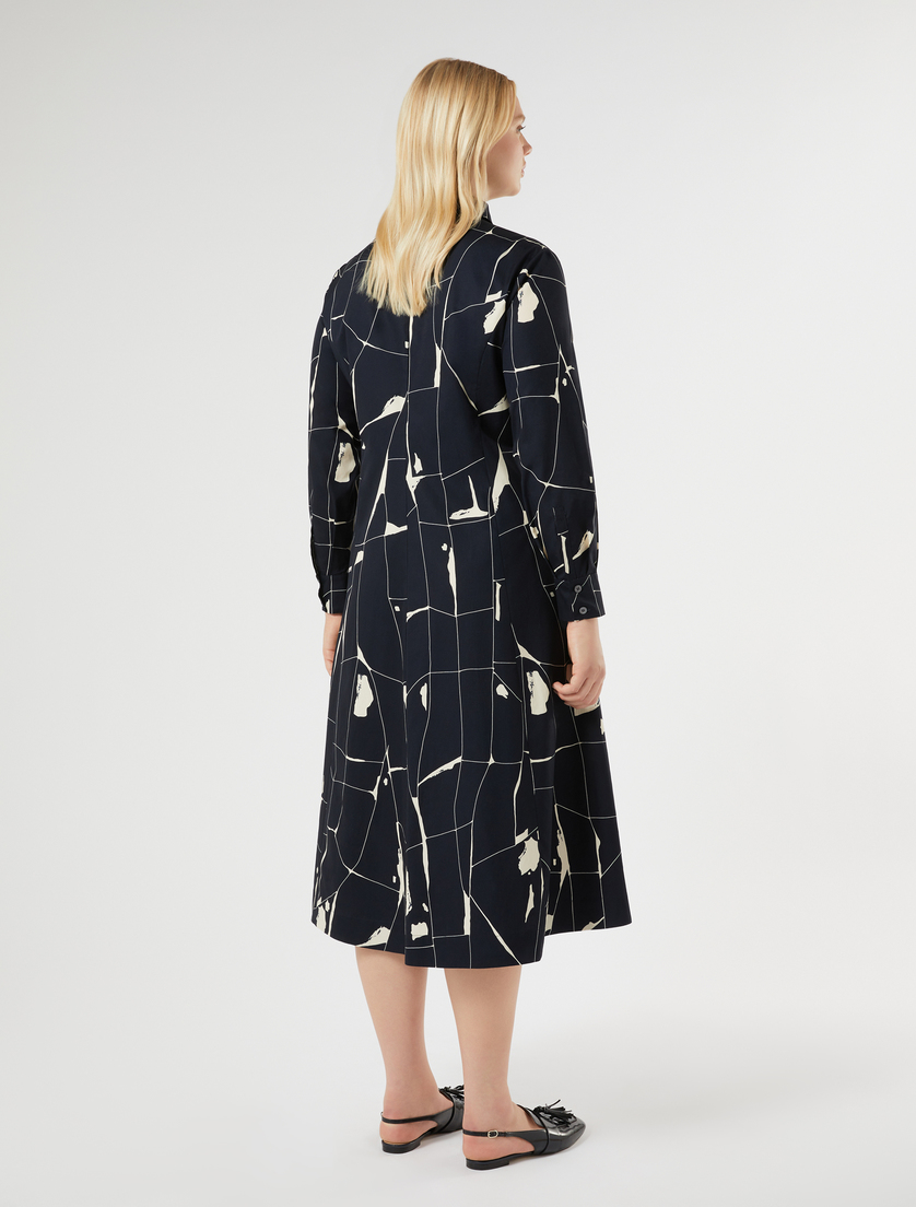 Cotton poplin dress - MIDNIGHTBLUE - Marina Rinaldi - 4