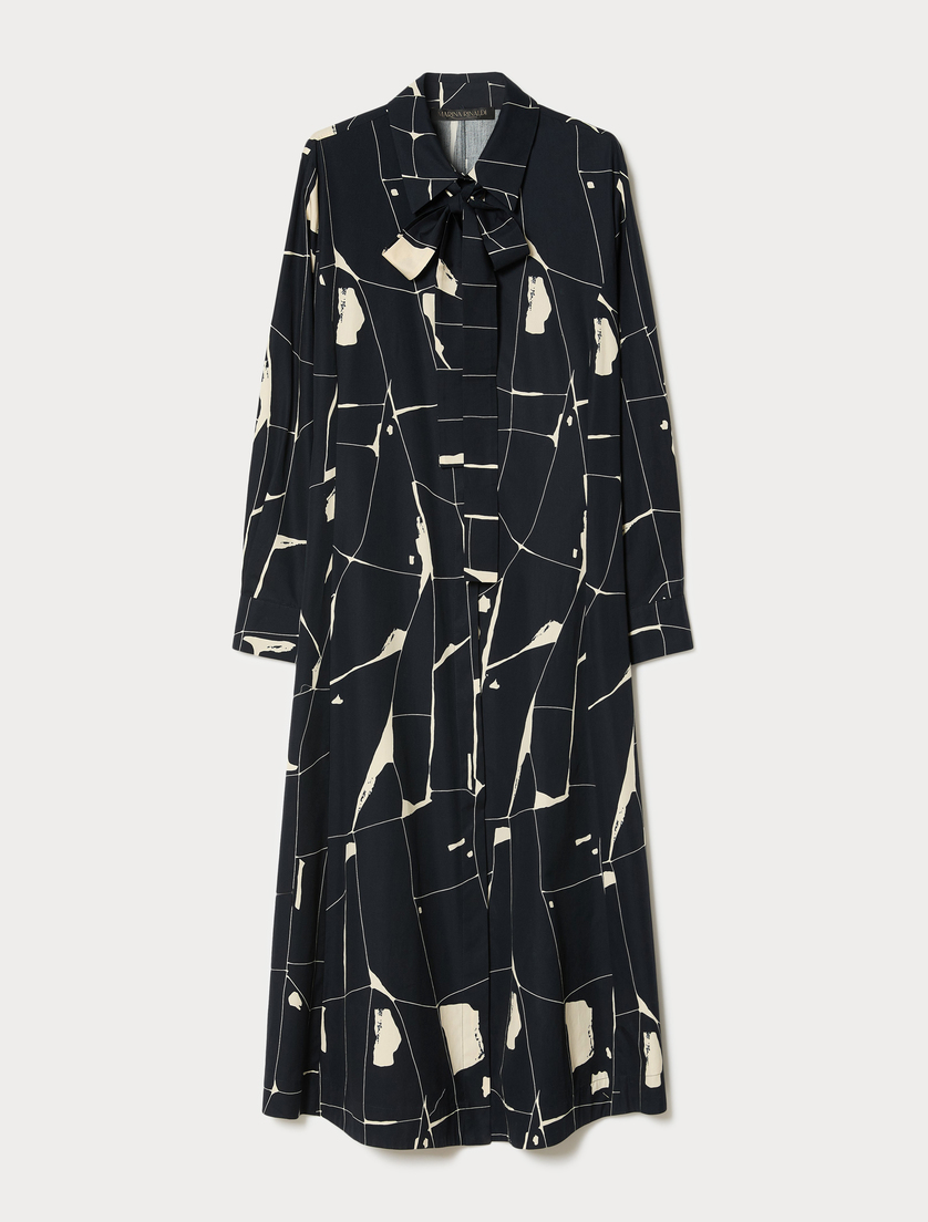 Cotton poplin dress - MIDNIGHTBLUE - Marina Rinaldi