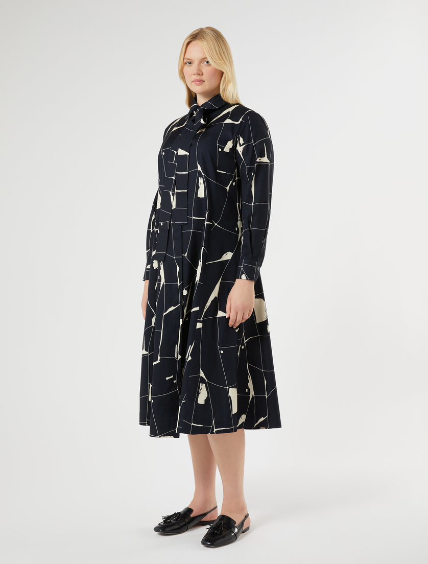 Cotton poplin dress - MIDNIGHTBLUE - Marina Rinaldi - 3