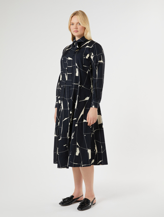 Cotton poplin dress - MIDNIGHTBLUE - Marina Rinaldi - 3