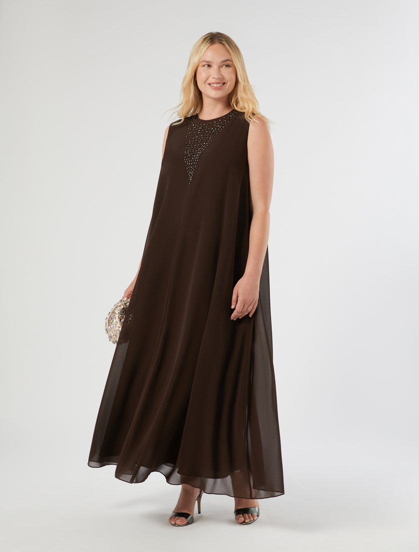 Embroidered georgette dress - Marina Rinaldi